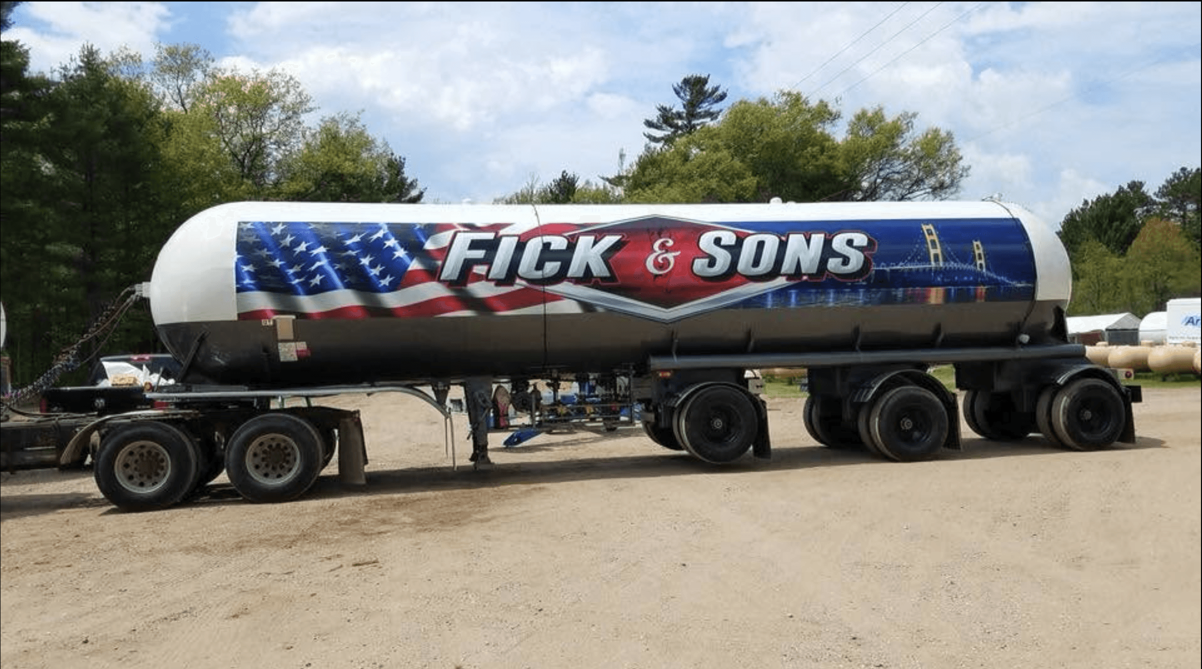 Fick and Sons tanker featuring Ken's Mackinac Bridge photograph